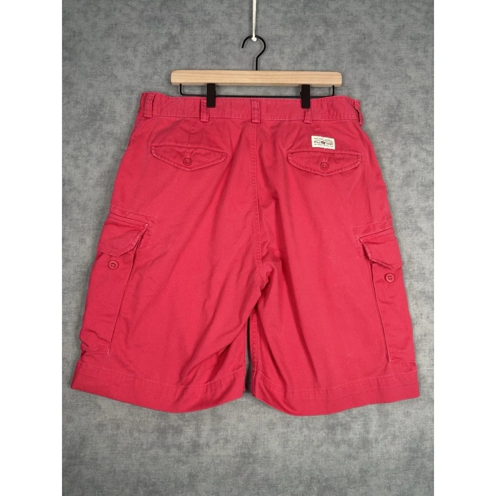 Polo Ralph Lauren Polo 67 Chino Cargo Shorts Men 36 Red 100% Cotton Classic